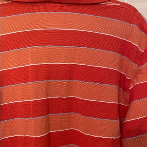 Brooks Brothers Orange Blue White Striped Polo Shirt Size Medium Cotton EUC - Picture 5 of 8